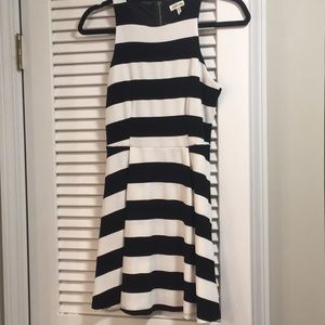 Black and white striped dress